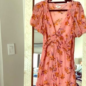 Rahi coral-pink floral dress